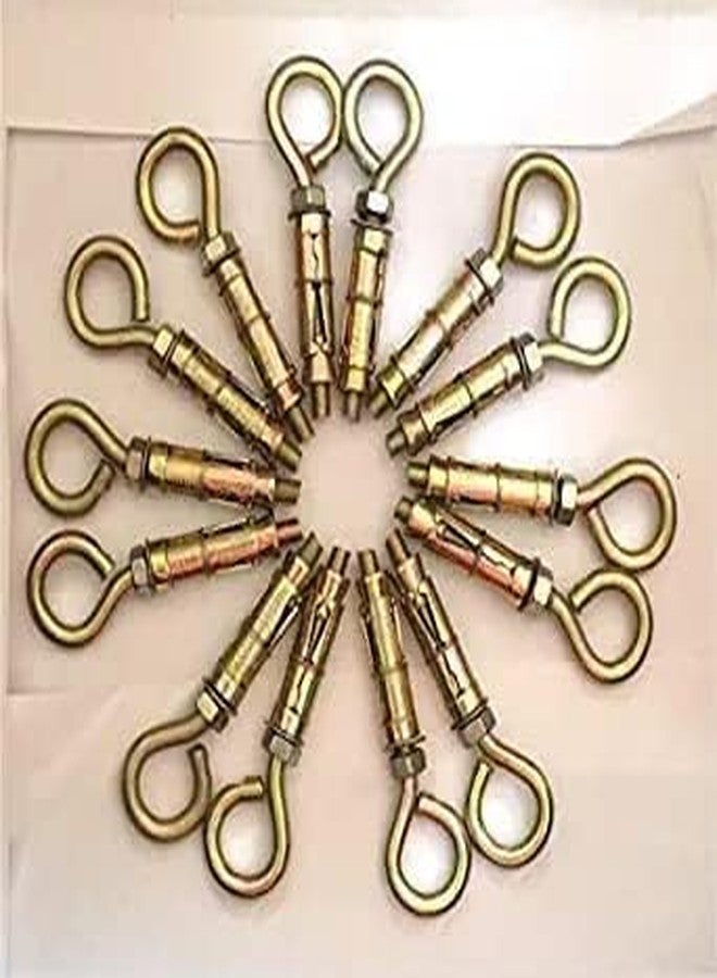 TheMujtaba Hook Anchor Round Close Brass Hook Fasteners, Brass Best Hook -(Color - Golden) (6mm),(Pack of 10) - Image 1